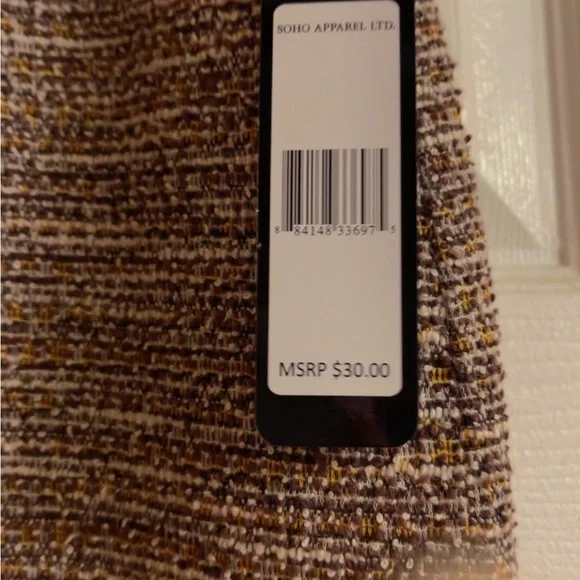 SOHO Brown and Tan Knit Skirt - Picture 2 of 5